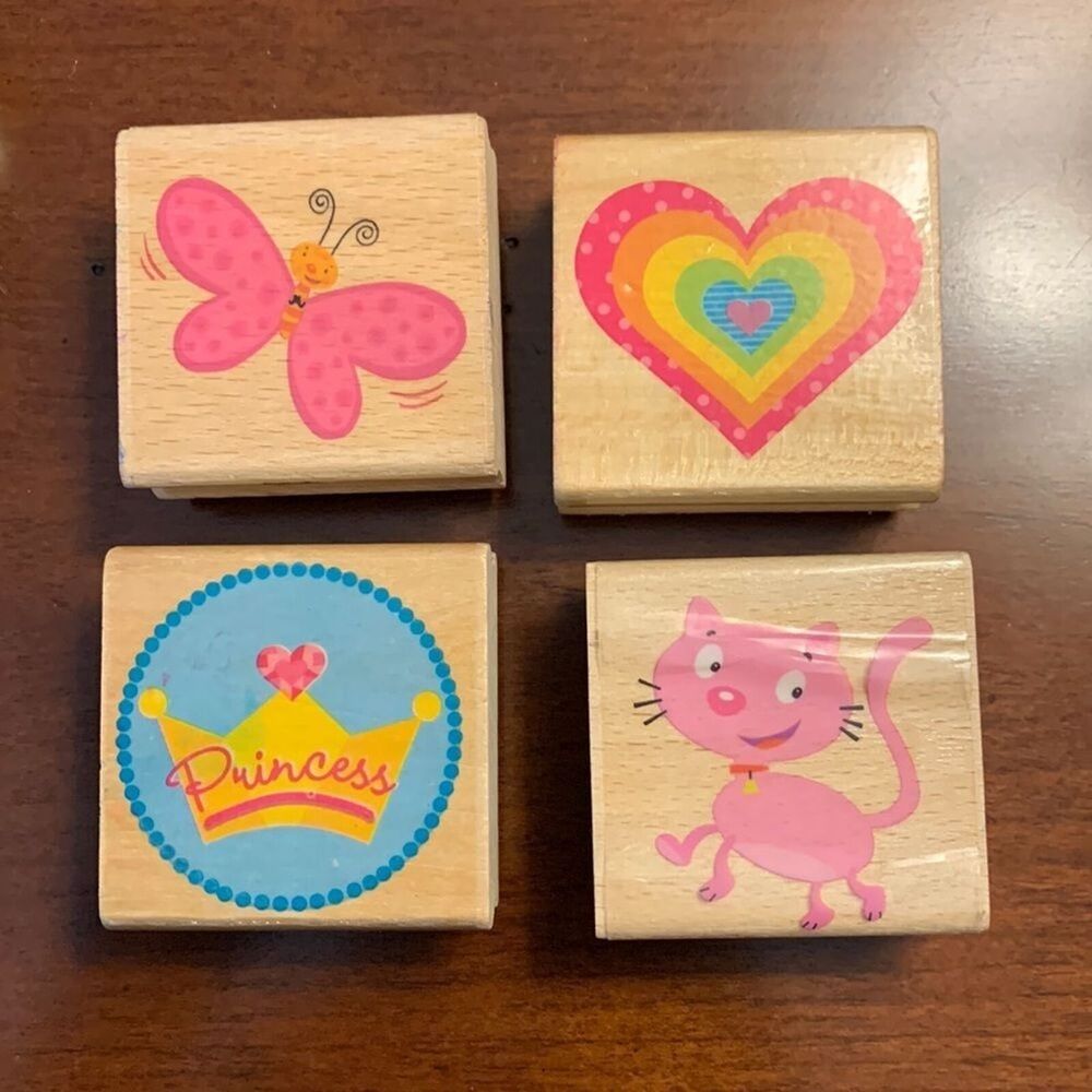 Whimsical Wooden Block Rubber Stamp Set by Sarah Beise